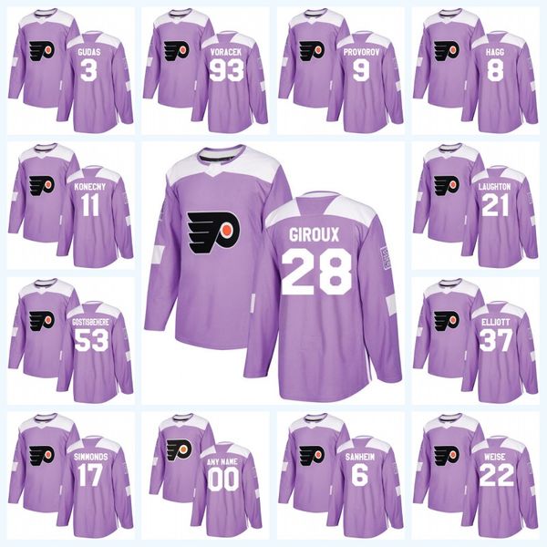 Youth Claude Giroux Philadelphia Flyers Purple Fight Cancer Travis Konecny Shayne Gostisbehere Ivan Provorov Jakub Voracek Hockey Jersey
Youth Claude Giroux Philadelphia Flyers Purple Fight Cancer Travis Konecny Shayne Gostisbehere Ivan Provorov Jakub Voracek Hockey Jersey