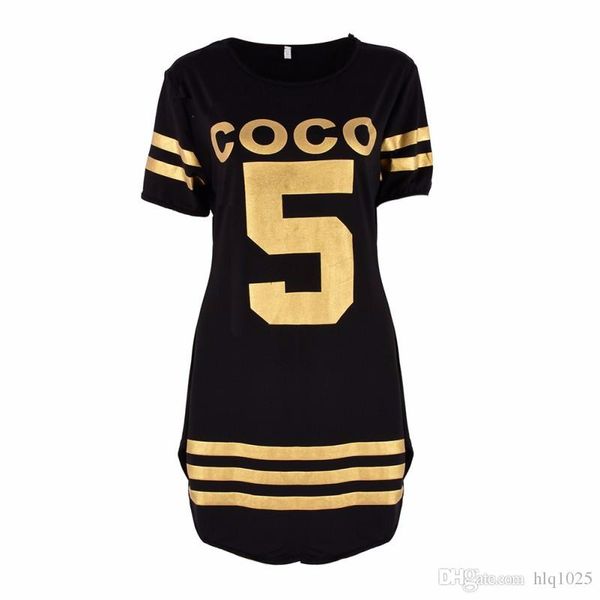 fashion women summer letter print coco 5 dress slim short sleeve mini o-neck casual style loose dress, Black;gray
fashion women summer letter print coco 5 dress slim short sleeve mini o-neck casual style loose dress, Black;gray