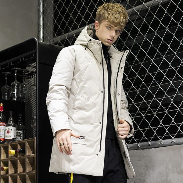 2019new winter new mid-length jacket men korean trend hooded thick warm down jacket men, Black
2019new winter new mid-length jacket men korean trend hooded thick warm down jacket men, Black