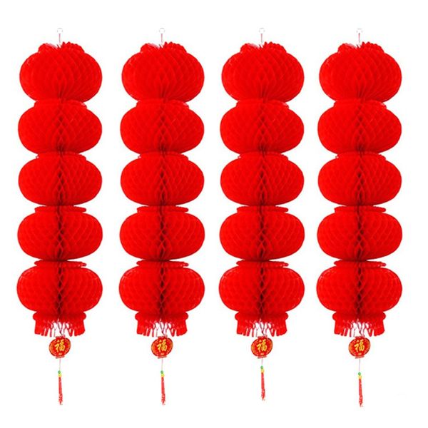 spring festival pendant five strings of large red lanterns string
spring festival pendant five strings of large red lanterns string