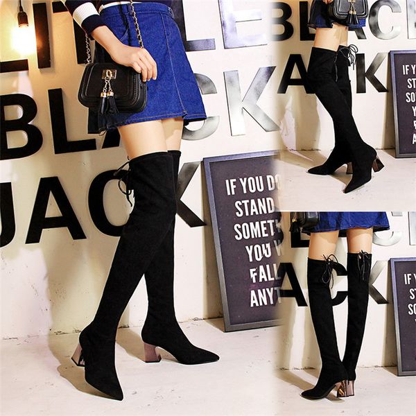 bigtree women boots over-the-knee boots thigh high female winter lace up women booties suede botas mujer shoes, Black
bigtree women boots over-the-knee boots thigh high female winter lace up women booties suede botas mujer shoes, Black