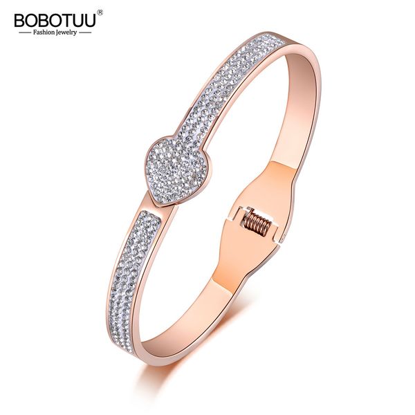 bobotuu fashion stainless steel cuff bracelet jewelry for women rhinestone heart lover bracelets bangles valentine gift bb19007, Black
bobotuu fashion stainless steel cuff bracelet jewelry for women rhinestone heart lover bracelets bangles valentine gift bb19007, Black