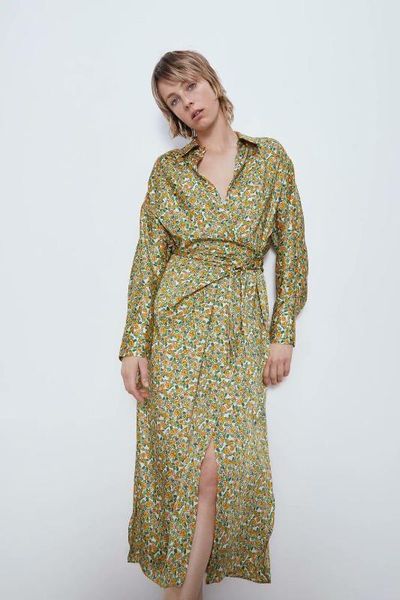 2020 new spring summer european streetwear flower female dress zaraing vadiming sheining women's printed dress xdn9433, Black;gray
2020 new spring summer european streetwear flower female dress zaraing vadiming sheining women's printed dress xdn9433, Black;gray