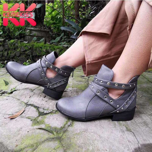 kemekiss ankle boots for women fashion casual women flats shoes daily outdoor round toe vintage style footwear size 34-43, Black
kemekiss ankle boots for women fashion casual women flats shoes daily outdoor round toe vintage style footwear size 34-43, Black