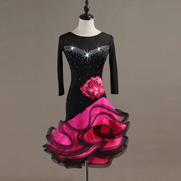 flower latin dance dress for women girl kids tango samba rumba latin dance competition dresses dress for girl women, Black;red
flower latin dance dress for women girl kids tango samba rumba latin dance competition dresses dress for girl women, Black;red