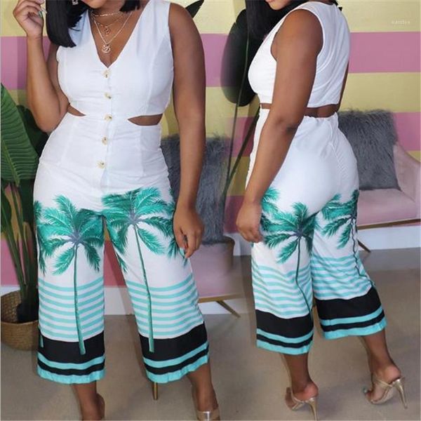 v neck coco tree printed bodysuits summer wide legs rompers sleeveless hollow out jumpsuits for women sexy, Black;white
v neck coco tree printed bodysuits summer wide legs rompers sleeveless hollow out jumpsuits for women sexy, Black;white