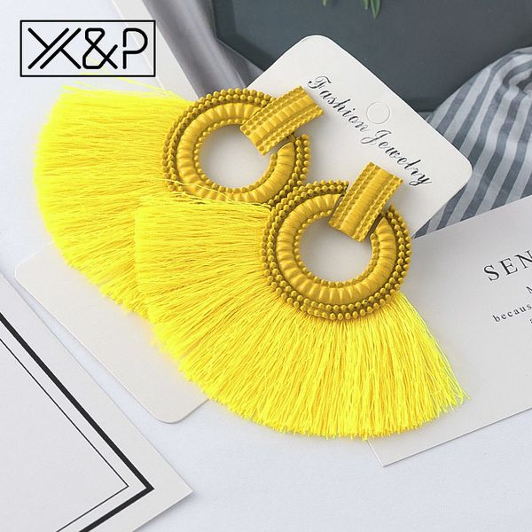 x&p beautiful bohemian big tassel drop earrings for women fringe handmade brincos statement fashion women earring 2019 jewelry, Silver
x&p beautiful bohemian big tassel drop earrings for women fringe handmade brincos statement fashion women earring 2019 jewelry, Silver