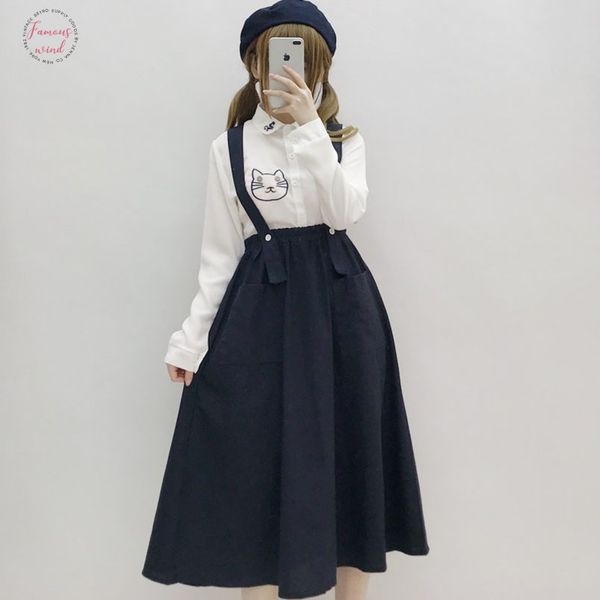 japan preppy style women navy blue sundress suspenders pockets summer long sleeveless dress mori girl elegant school uniform cute dress, Black;gray
japan preppy style women navy blue sundress suspenders pockets summer long sleeveless dress mori girl elegant school uniform cute dress, Black;gray