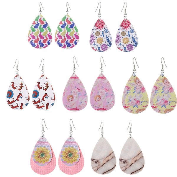 new designer sunflower rabbit angle snowflake printed leather earring for women girls dangle earrings oval waterdrop hook ear party jewelry, Silver
new designer sunflower rabbit angle snowflake printed leather earring for women girls dangle earrings oval waterdrop hook ear party jewelry, Silver