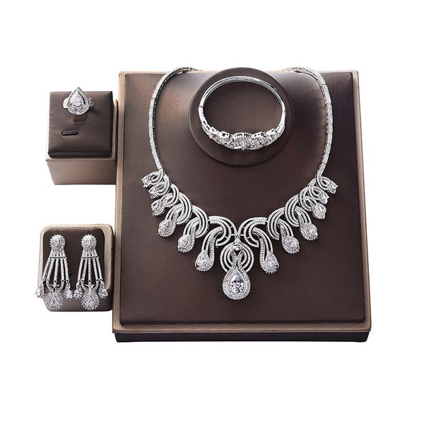 jewelry set hadiyana gorgeous necklace earrings ring and bangle set women wedding party zircon bisuteria cn170 conjunto de joyas, Silver
jewelry set hadiyana gorgeous necklace earrings ring and bangle set women wedding party zircon bisuteria cn170 conjunto de joyas, Silver