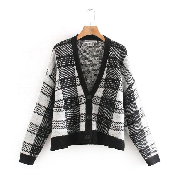 fashion 2020 women long sleeve v-neck knitted coat patch pockets at front buckle closure at front knit cardigan, White 
fashion 2020 women long sleeve v-neck knitted coat patch pockets at front buckle closure at front knit cardigan, White