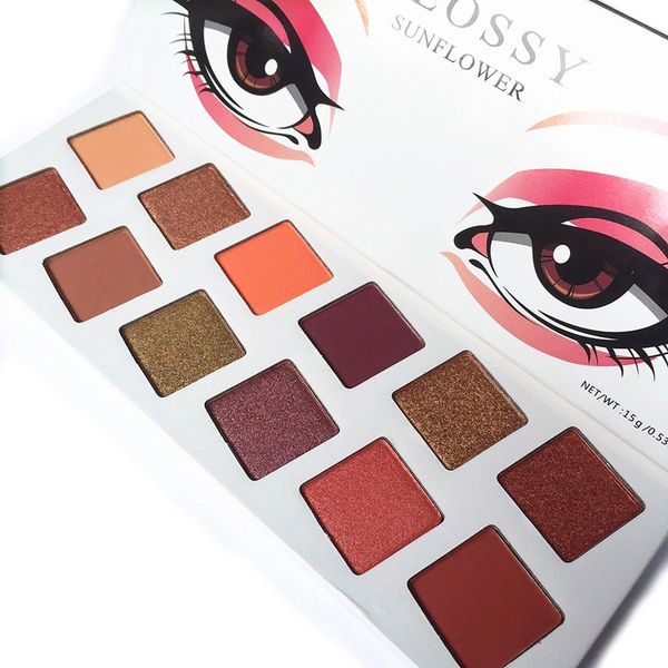flossy sunflower 12 color eyeshadow pallete make up long-lasting eye shadow matte easy to wear makeup palette paleta de sombra
flossy sunflower 12 color eyeshadow pallete make up long-lasting eye shadow matte easy to wear makeup palette paleta de sombra