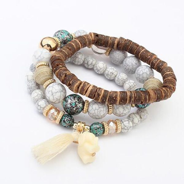 european and american trend is simple and versatile, small elephant tassel bead bead temperament bracelet b5173, Black
european and american trend is simple and versatile, small elephant tassel bead bead temperament bracelet b5173, Black