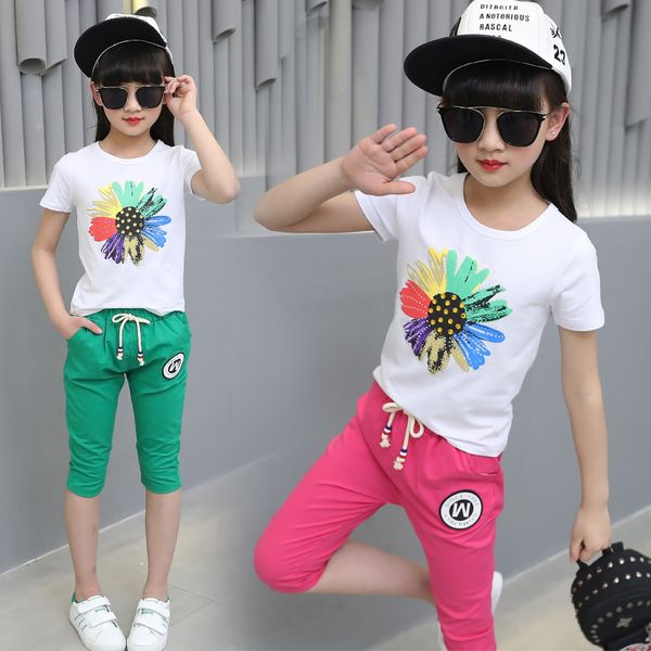girls ' summer 2019 new style suit 6 t - shirt + shorts girl clothes 8 children 2 - piece set 9 tide 10 - 12 years old, White
girls ' summer 2019 new style suit 6 t - shirt + shorts girl clothes 8 children 2 - piece set 9 tide 10 - 12 years old, White