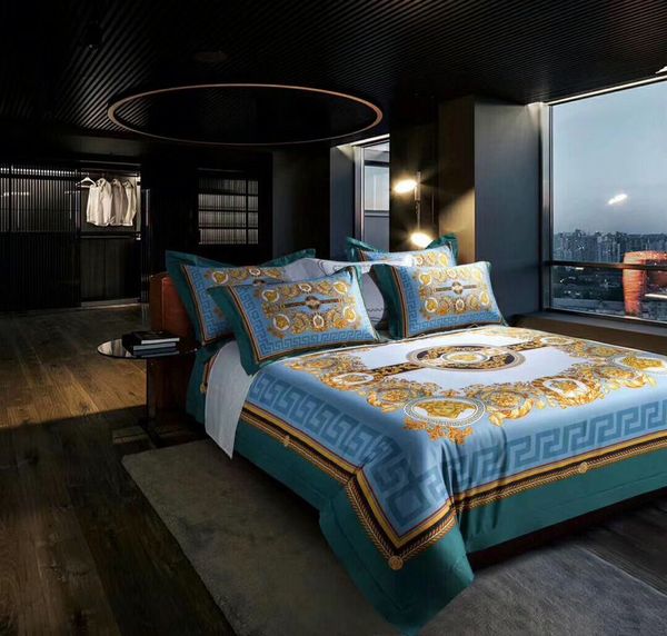 european style luxury egyptian 100 cotton blue gold king bedding set duvet cover bed skirt pillowcases brand design letter v bedding set
european style luxury egyptian 100 cotton blue gold king bedding set duvet cover bed skirt pillowcases brand design letter v bedding set