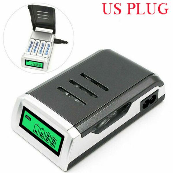 

сша plug жк-дисплей интеллектуальный зарядное устройство для 1-4pc aa / aaa nicd nimh аккумуляторы 3b25