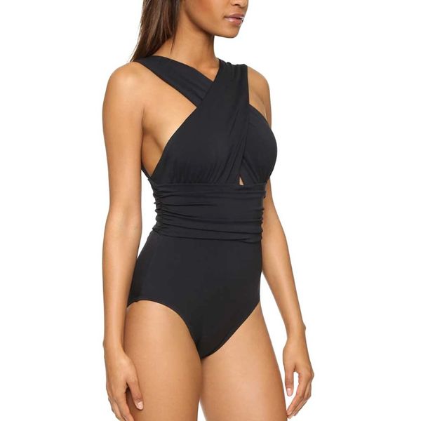 women cross bandage backless solid triangle one-piece swimsuit bathing suit 95ae, White
women cross bandage backless solid triangle one-piece swimsuit bathing suit 95ae, White