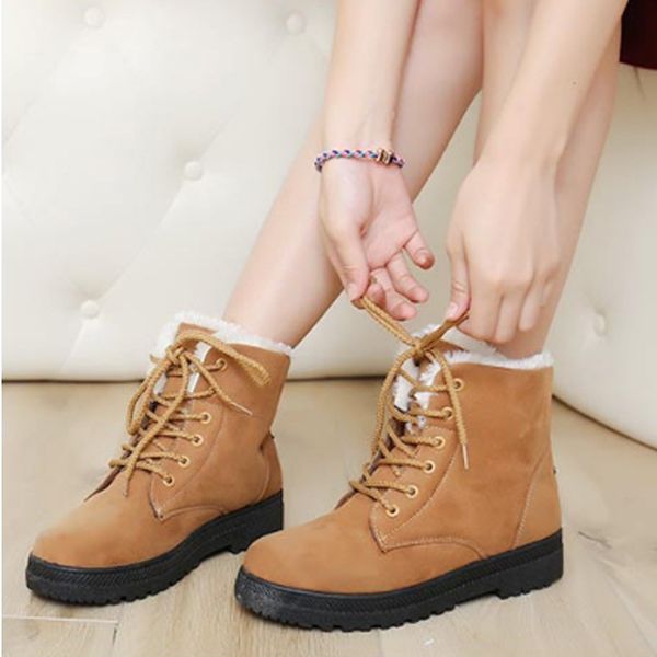 women classic suede snow boots med heels boots warm faux fur plush ankle winter lace-up shoes plus size 44 2h0023, Black
women classic suede snow boots med heels boots warm faux fur plush ankle winter lace-up shoes plus size 44 2h0023, Black