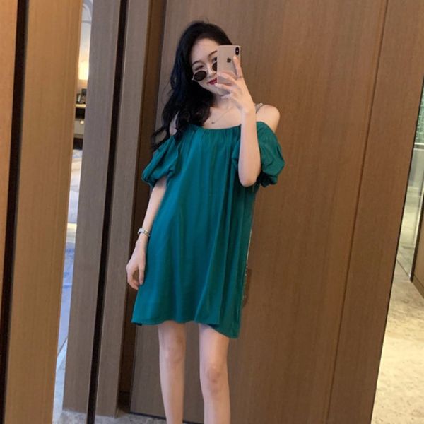 2020 autumn new korean-style loose off-shoulder off-shoulder collar puff sleeve big swing skirt suspender dress female fashion, White;black
2020 autumn new korean-style loose off-shoulder off-shoulder collar puff sleeve big swing skirt suspender dress female fashion, White;black