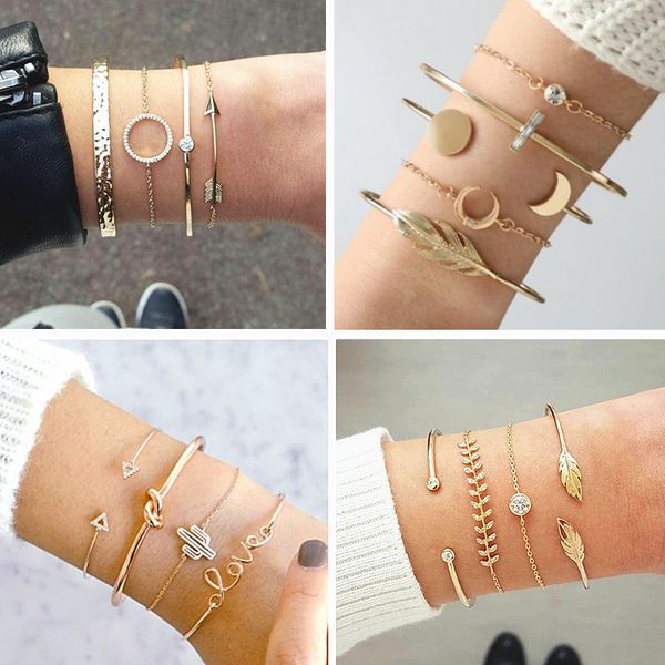 charm bracelets 1 set classic arrow knot round crystal multilayer adjustable open bracelet women fashion party jewelry multiple styles, Golden;silver
charm bracelets 1 set classic arrow knot round crystal multilayer adjustable open bracelet women fashion party jewelry multiple styles, Golden;silver