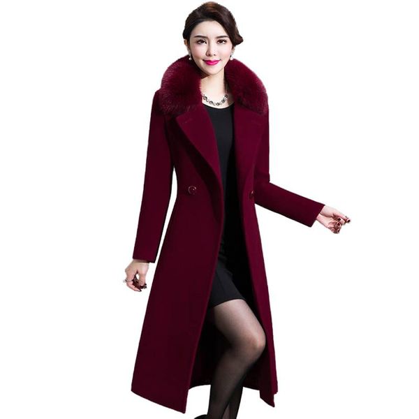 women autumn winter faux fur collar woolen coats female warm trench coats ladies solid large size wool blends overcoats v510, Black
women autumn winter faux fur collar woolen coats female warm trench coats ladies solid large size wool blends overcoats v510, Black