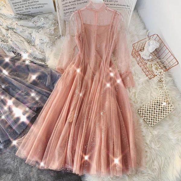 2019 new fashion women's dress elegant sequins mesh large pendulum two piece long dress women, White
2019 new fashion women's dress elegant sequins mesh large pendulum two piece long dress women, White