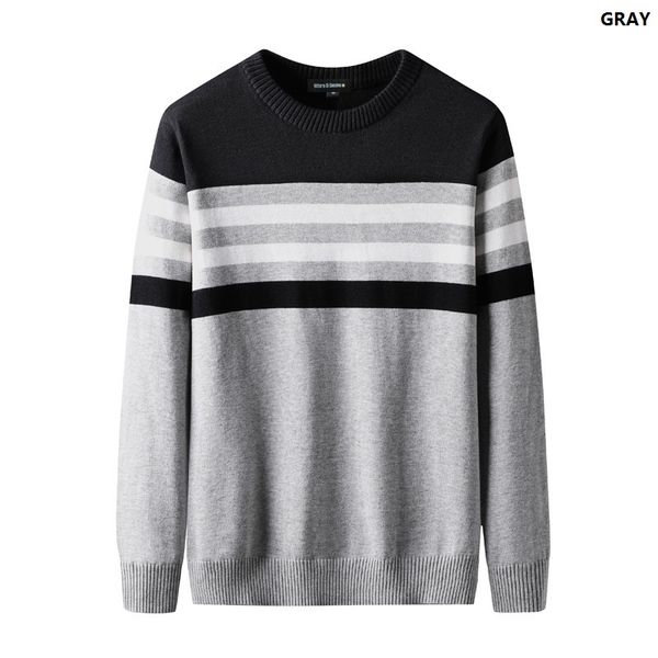 men's autumn and winter long sleeve sweater pullover 100% cotton sweater slim stripe wild, White;black
men's autumn and winter long sleeve sweater pullover 100% cotton sweater slim stripe wild, White;black