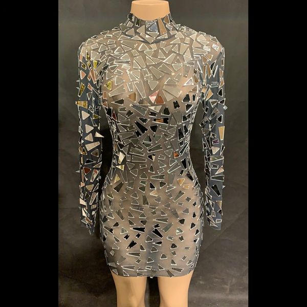 flashing mirrors black mesh dress women's birthday celebrate dancer costumes nightclub party one-piece outfit bar singer dresses, Black;red
flashing mirrors black mesh dress women's birthday celebrate dancer costumes nightclub party one-piece outfit bar singer dresses, Black;red