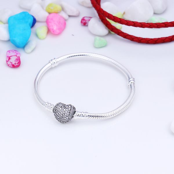 original 925 sterling silver bracelet moments pave heart clasp with crystal bracelet bangle fit bead charm diy fashion jewelry, Black
original 925 sterling silver bracelet moments pave heart clasp with crystal bracelet bangle fit bead charm diy fashion jewelry, Black