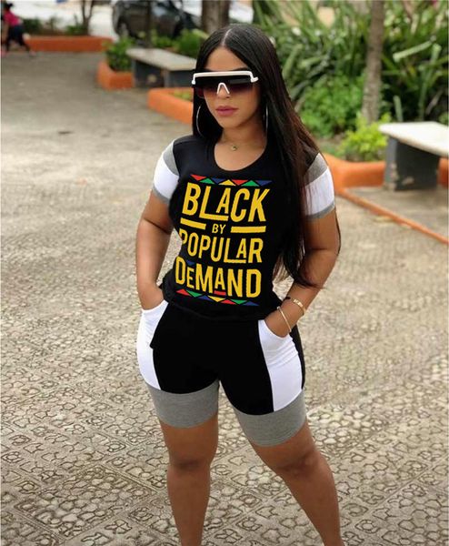 women letters printed tracksuit short sleeves t shirt shorts two pieces sets outfits patchwork color fashion casual sport suit d61815, White
women letters printed tracksuit short sleeves t shirt shorts two pieces sets outfits patchwork color fashion casual sport suit d61815, White