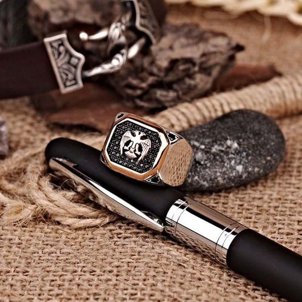 men's fashion two-tone domineering two-headed eagle stainless steel ring punk diamond engagement wedding ring party jewelry gift for hi, Silver
men's fashion two-tone domineering two-headed eagle stainless steel ring punk diamond engagement wedding ring party jewelry gift for hi, Silver