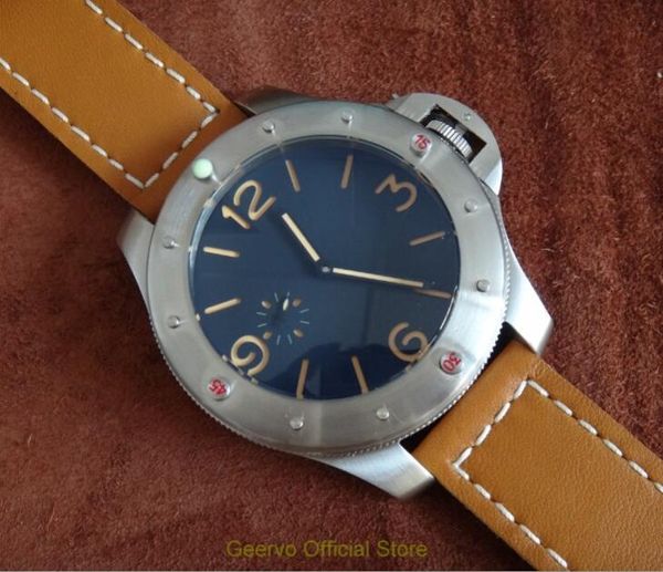 60mm big black dial geervo asian 6497 17 jewels mechanical hand wind movement men's watch luminous mechanical wristwatches121a, Slivery;brown
60mm big black dial geervo asian 6497 17 jewels mechanical hand wind movement men's watch luminous mechanical wristwatches121a, Slivery;brown
