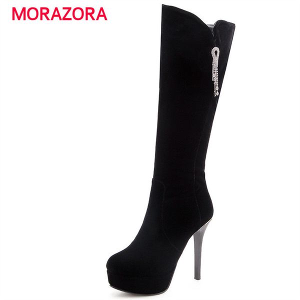 morazora big size autumn winterknee high boots round toe super high heel platform boots warm short plush zipper ladies, Black
morazora big size autumn winterknee high boots round toe super high heel platform boots warm short plush zipper ladies, Black