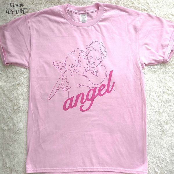 fashion kawaii angel printed women t shirts 2020 summer loose short sleeved letter casual clothing pink cotton tees vogue t shirts, White
fashion kawaii angel printed women t shirts 2020 summer loose short sleeved letter casual clothing pink cotton tees vogue t shirts, White