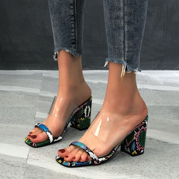 summer new large size thick heel slippers women transparent word high heel slippers, Black
summer new large size thick heel slippers women transparent word high heel slippers, Black