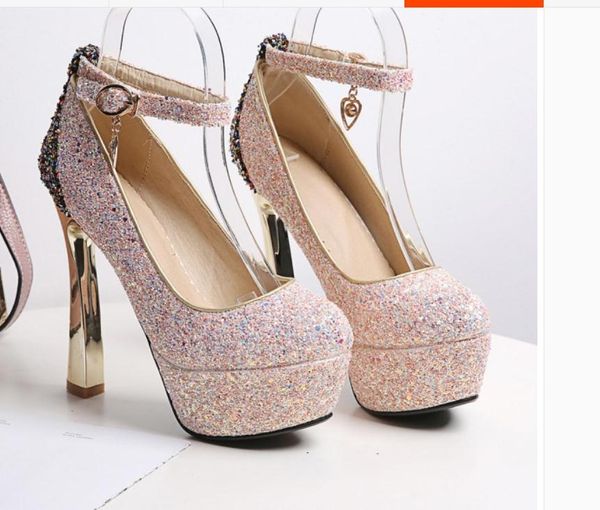 women's shoes spring and autumn high coarse heel round head waterproof table sequined cloth @cfrt261, Black
women's shoes spring and autumn high coarse heel round head waterproof table sequined cloth @cfrt261, Black
