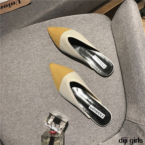 new slippers women fashion knitting pointed women half slides mules loafers casual slipper female summer shoes flat sandals, Black
new slippers women fashion knitting pointed women half slides mules loafers casual slipper female summer shoes flat sandals, Black