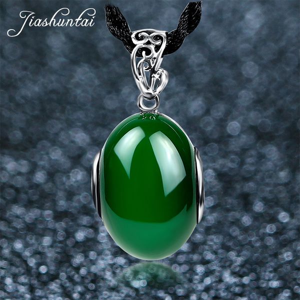 jiashuntai retro 100% 925 sterling silver pendants for women vintage natural green chalcedony stone pendants jewelry female
jiashuntai retro 100% 925 sterling silver pendants for women vintage natural green chalcedony stone pendants jewelry female