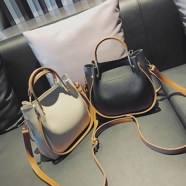 2019 new women's shoulder bags pu atmospheric bucket bag korean portable messenger bag