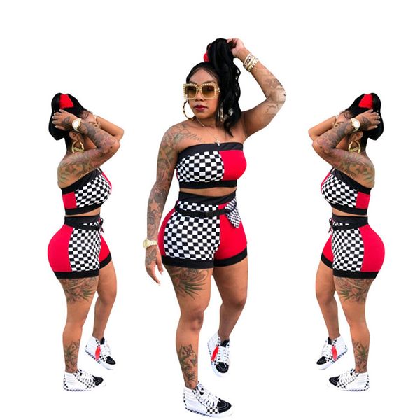 Plaid Womens Two Piece Shorts With Sashes Summer Panelled Sexy Skinny 2PCS Causal Sets New Arrival
Plaid Womens Two Piece Shorts With Sashes Summer Panelled Sexy Skinny 2PCS Causal Sets New Arrival