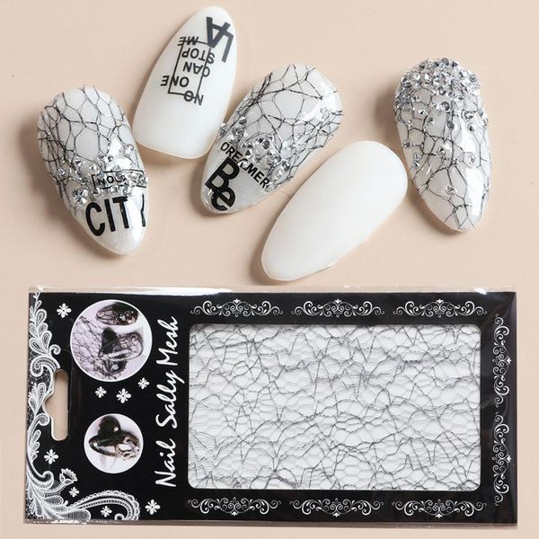 1pc 3d mesh nail sticker gold silver net line tape on nails holo adhesive silk foil nail art decorations decal polish tip, Black
1pc 3d mesh nail sticker gold silver net line tape on nails holo adhesive silk foil nail art decorations decal polish tip, Black