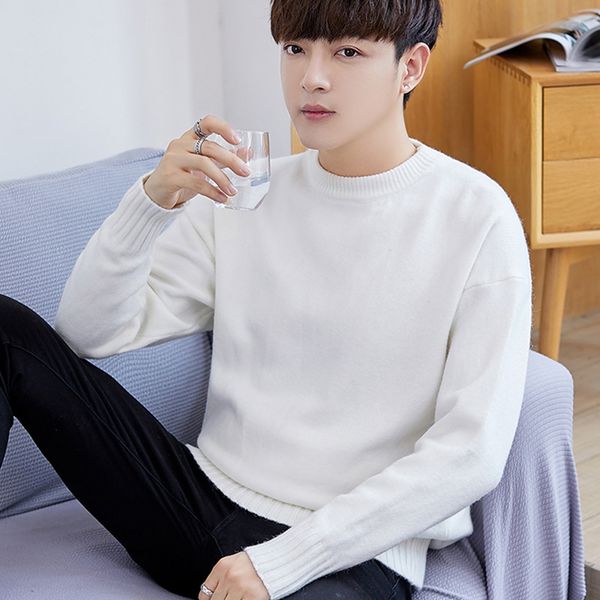 men round neck long sleeve knitted sweater male fashion winter sweaters 1097, White;black
men round neck long sleeve knitted sweater male fashion winter sweaters 1097, White;black