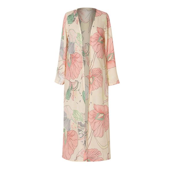 women jackets spring autumn trench coat female long sleeve printed shawl beachwear chiffon cardigan cover up blouse, Black;brown
women jackets spring autumn trench coat female long sleeve printed shawl beachwear chiffon cardigan cover up blouse, Black;brown