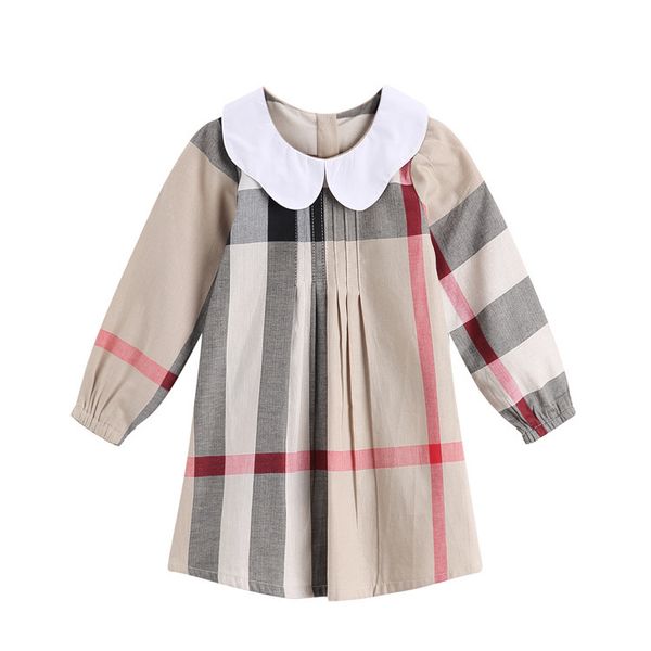 New Styles Autumn Spring Girls Plaid Dress Lapel Long Sleeve Cotton Baby Skirt Kids White Flowers Collar Casual Dress Drape Front Patter
New Styles Autumn Spring Girls Plaid Dress Lapel Long Sleeve Cotton Baby Skirt Kids White Flowers Collar Casual Dress Drape Front Patter