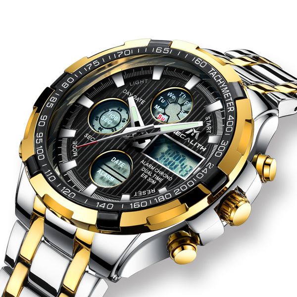 megalith digital watch men luxury stainless steel quartz watch waterproof chronograph sport led wrist mens clock, Slivery;brown
megalith digital watch men luxury stainless steel quartz watch waterproof chronograph sport led wrist mens clock, Slivery;brown