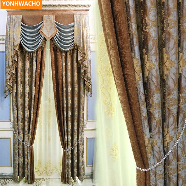 custom curtains european yarn-dyed thick sleek luxury villa room chenille cloth blackout curtain tulle valance drapes b295
custom curtains european yarn-dyed thick sleek luxury villa room chenille cloth blackout curtain tulle valance drapes b295