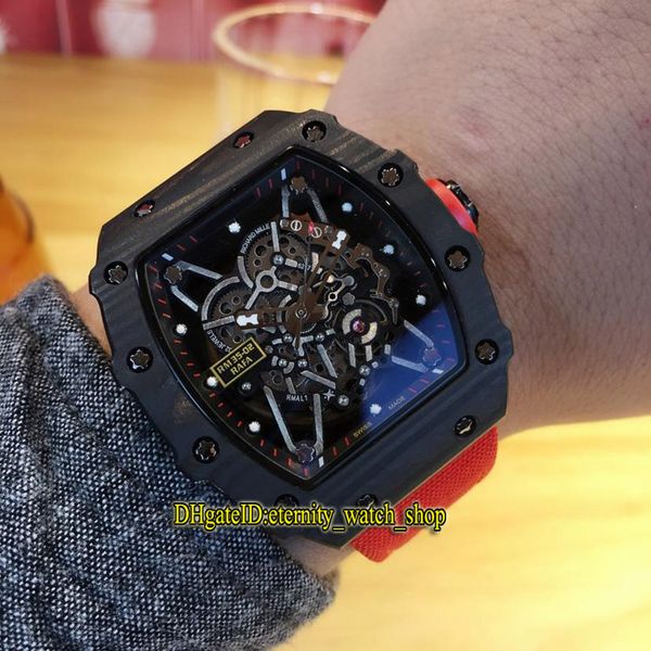 luxry rm035 rafael nadal skeleton dial ntpt black carbon fiber pattern case japan miyota automatic mens watch red nylon leather band watches, Slivery;brown
luxry rm035 rafael nadal skeleton dial ntpt black carbon fiber pattern case japan miyota automatic mens watch red nylon leather band watches, Slivery;brown