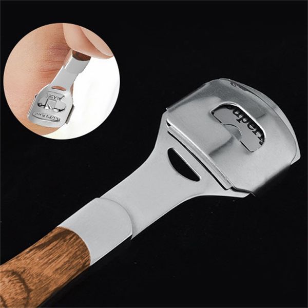 stainless steel multi-function foot planer foot care pedicure callus shaver hard skin tough remover wood handle 10 blades 05*
stainless steel multi-function foot planer foot care pedicure callus shaver hard skin tough remover wood handle 10 blades 05*