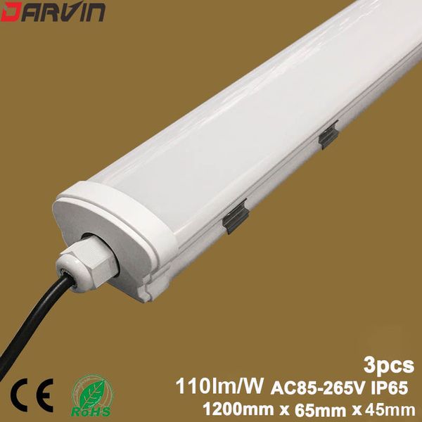 

110v 220v ra85 led tube light waterproof tri-proof light led linear tube lamp 4ft 120cm 36w ip65 for underground parking ect