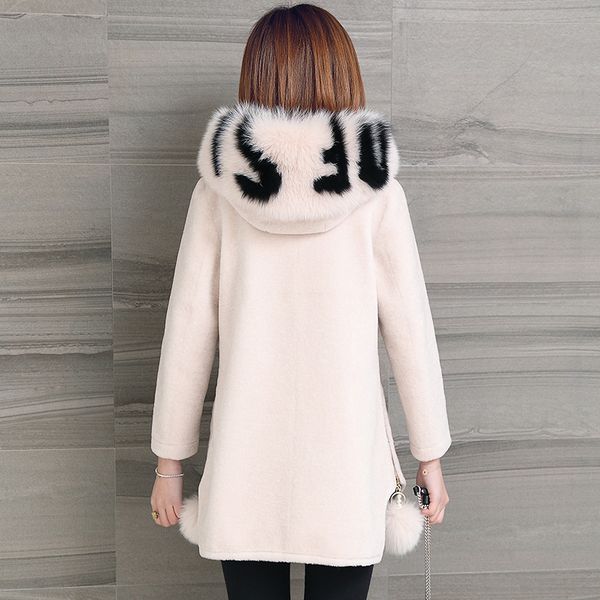 women's fur & faux autumn genuine coat women winter warm thick sheep shearing jackets hooded outwear 2021 mf626, Black
women's fur & faux autumn genuine coat women winter warm thick sheep shearing jackets hooded outwear 2021 mf626, Black